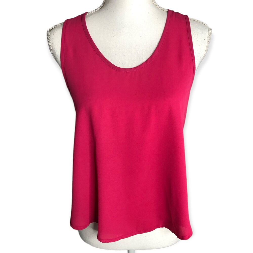 Elodie Fuchsia Pink Sleeveless Racerback Blouse
